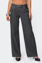 Pinstripe Low Rise Baggy Jeans