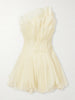 Nisha one-shoulder tiered satin mini dress