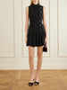 Button-embellished cady mini dress