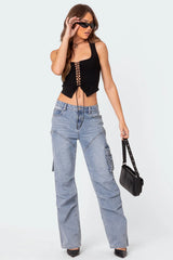 Winslow Mid Rise Straight Leg Cargo Jeans