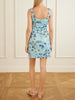 Floral-printed twill mini dress