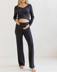 Amira 2-piece Maternity Sleepwear/Loungewear Set in Black