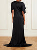 Gathered satin mini dress