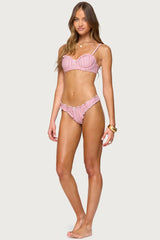 Pip Striped Ruffle Cupped Bikini Top