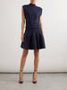 Pleated wool-blend mini dress