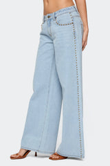 Stassie Studded Low Rise Baggy Jeans