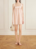 Babydoll printed linen and cotton-blend mini dress