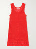 Poolside scalloped crocheted organic-cotton mini dress