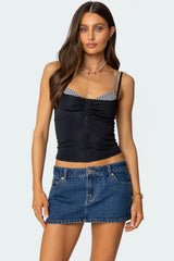Gingham Layered Tank Top