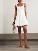Wells pleated cotton-blend poplin mini dress