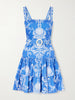 Freddie printed belted cotton mini dress