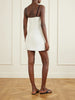 Evangeline lace-trimmed embellished silk mini dress