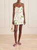 Cherry printed linen mini dress