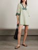 Darya lace-trimmed cotton and silk-blend mini dress