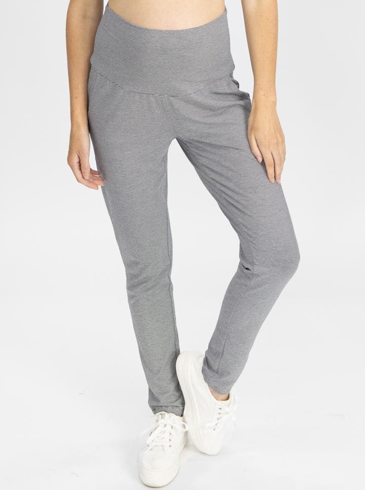 Eden Maternity lounge Pants in Thin Navy Stripes