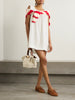 Almadia crochet-trimmed ramie mini dress
