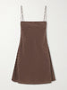 Polka-dot silk-crepe de chine mini dress