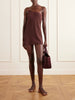 Embellished silk-crepe mini dress