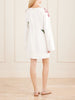 Flower embroidered linen mini dress