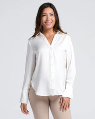 Amelia White Maternity Acetate Shirt