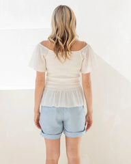 Maternity Denim Tencel  Shorts