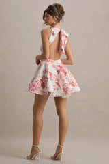 Waverly | Pink Porcelain Print Racer-Neck Sleeveless Skater Mini Dress