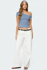 Lorna Contrast Off Shoulder Top