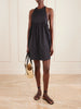 Beachwear Cotton-blend poplin halterneck mini dress