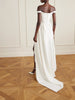 Comet asymmetric draped silk-cady mini dress