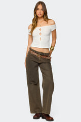 Layken Off Shoulder Textured Top