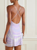 Printed satin-jersey mini dress