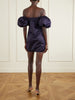 Gathered cotton mini dress
