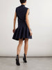 Pleated wool-blend mini dress