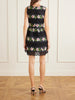 Floral-print lace-trimmed crepe de chine mini dress