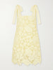Marigold cotton-lace mini dress