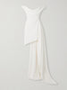 Comet asymmetric draped silk-cady mini dress