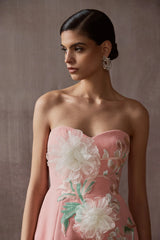 Lulu | Coral Sweetheart Embroidered Mini Dress