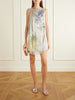 Bead-embellished fringe and mesh mini dress