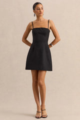 Veda | Black Square-Neck Mini Dress