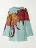 Supremes printed silk-twill mini dress