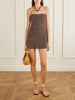 Polka-dot silk-crepe de chine mini dress