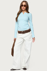 Keana Polka Dot Henley Top