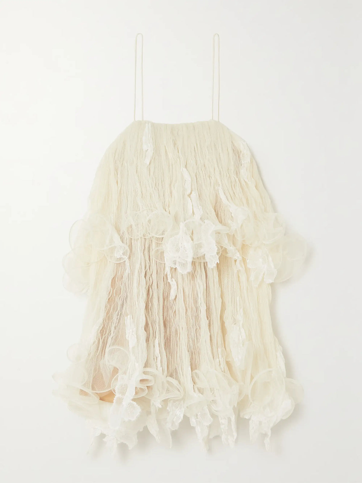 Wendell tiered ruffled lace and tulle mini dress