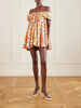 Off-the-shoulder gathered floral-print cotton-poplin mini dress