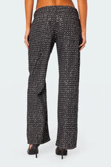 Nyah Sequin Low Rise Wide Leg Jeans