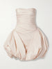 Rachel strapless gathered silk-taffeta mini dress