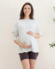 Reversible Maternity Long Sleeve Top in Stripe