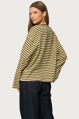 Jodie Oversized Striped Long Sleeve Top