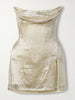 Ivy draped strapless beaded tulle mini dress