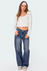 Karie Mid Rise Baggy Jeans